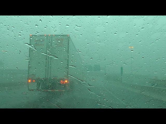 Driving in HEAVY RAIN Sleep to Soothing Drive in Thunderstorms for Sleep Relax Study