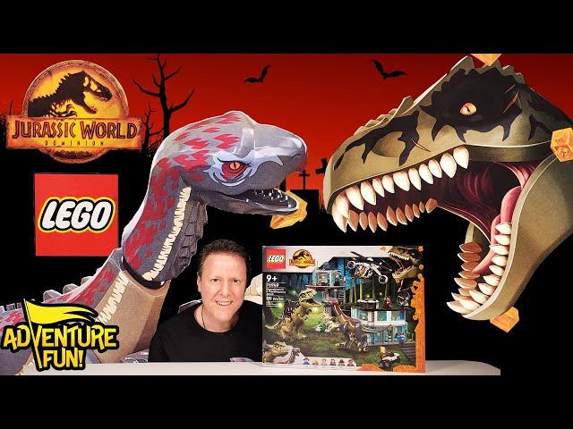 Jurassic World Dominion Lego Dinosaur Giganotosaurus vs Therizinosaurus AdventureFun Toy Review!