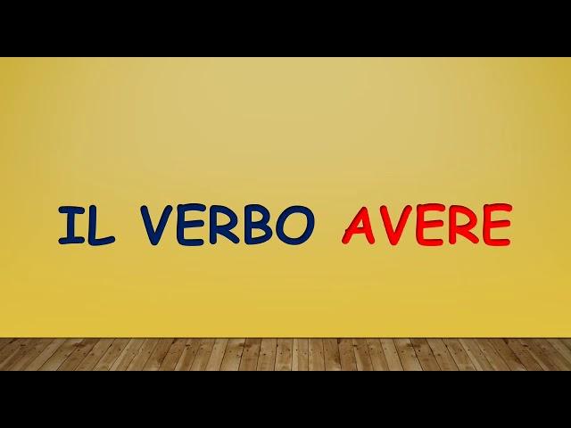 Il verbo avere