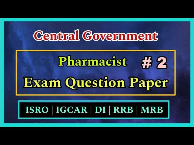 Pharmacist Previous year question paper with answer IGCAR #pharmacist ALLOPATHY| ISRO | RRB | TN MRB