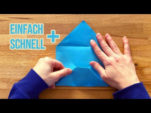 Briefumschlag aus A4 Papier basteln ohne Kleber, ohne Schere und Lineal