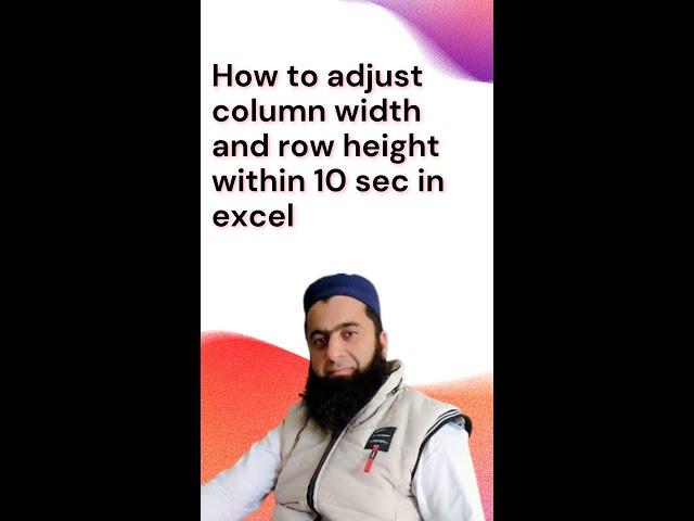 How to adjust column width and row height within 10 sec in excel | Virtual Dost