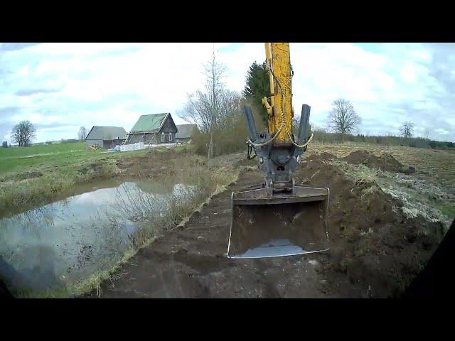 Cleaning the pond on the farm