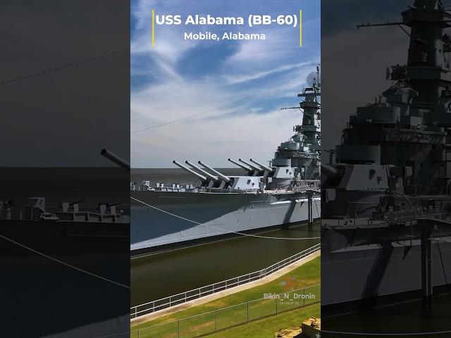 Soaring Over USS Alabama (BB-60): Unveiling the Power of a WWII Battleship