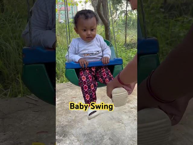 Baby ping khelera ramaudai | Baby enjoying swing #babyshorts  #swing  #youtubeshorts  #cutebaby