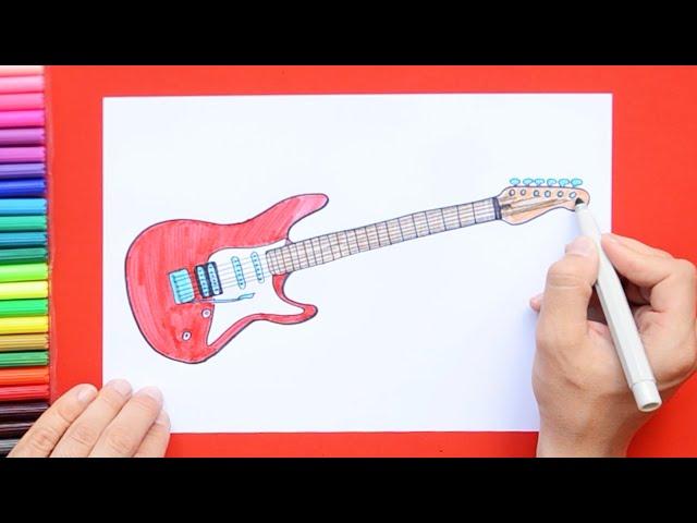 How to draw an electric guitar