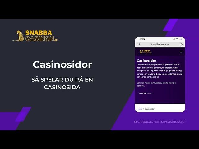 Casinosidor - Så kan svenska spelare spela på nätcasinon!