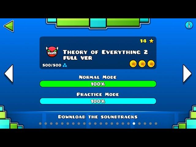 Geometry Dash - Theory of Everything 2 (FULL VER) All Coin /  Partition