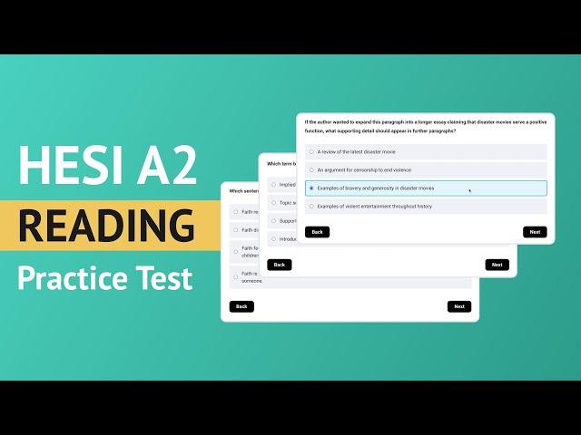 HESI A2 Reading Practice Test (Every Answer Explained!) | Author's Purpose, Main Idea, & More