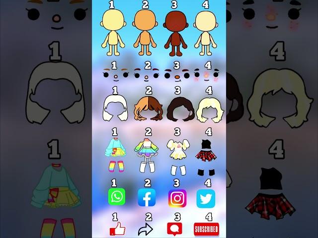 1,2,3,4 ️select Your favourite  look️#tocaboca #gacha #avatarworld #roblox