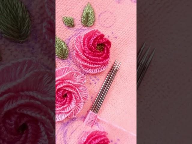 Beautiful Roses Embroidery Tips #shorts #trending #viral #new #foryou #video #ytshorts