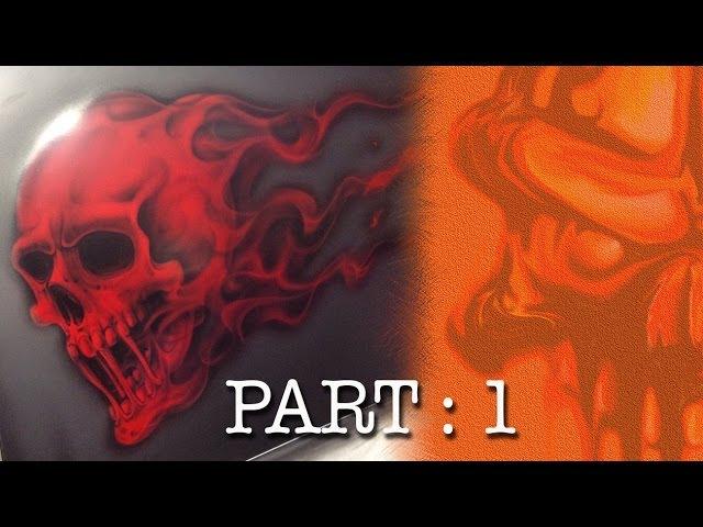 Skull with Red Candy Flames, Step by Step Part 1