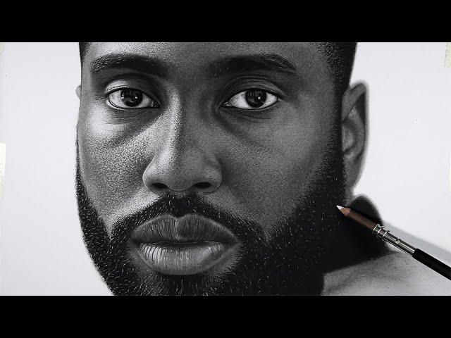 charcoal shading tutorial || skin details/ texture, face, beard