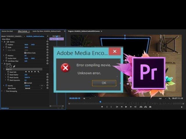 Error Compiling Movie - Render - Unknown Errors - Premiere Pro