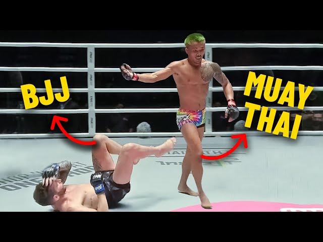 "Get Up"  Muay Thai Star OBLITERATES BJJ Practitioner In MMA Fight