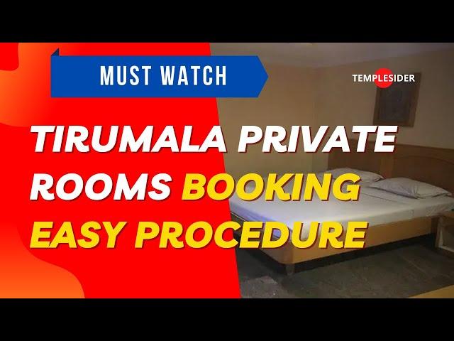 Private Rooms Booking in Tirumala | Online Booking | Procedure | Cost | Location