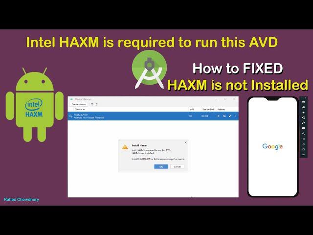 Fix Intel HAXM is required to run this AVD in android studio