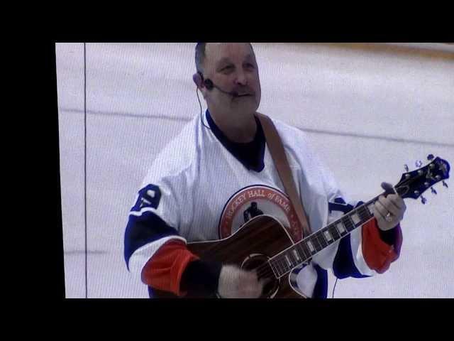 Bryan Trottier sings Johnny Cash at Nov 11 NHL Legends Game.