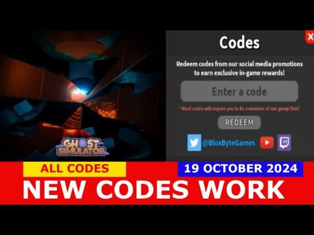 *NEW CODES* [HALLOWEEN] Ghost Simulator ROBLOX | ALL CODES | OCTOBER 19, 2024