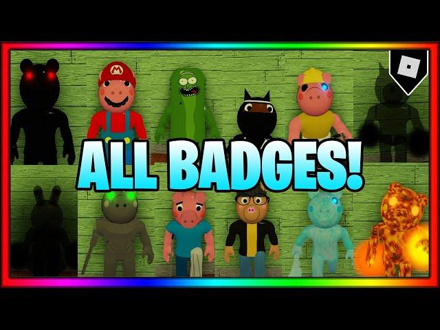 How to get ALL 12 BADGES + SKINS/MORPHS in INFECTED DEVELOPER'S PIGGY ROLEPLAY! || Roblox