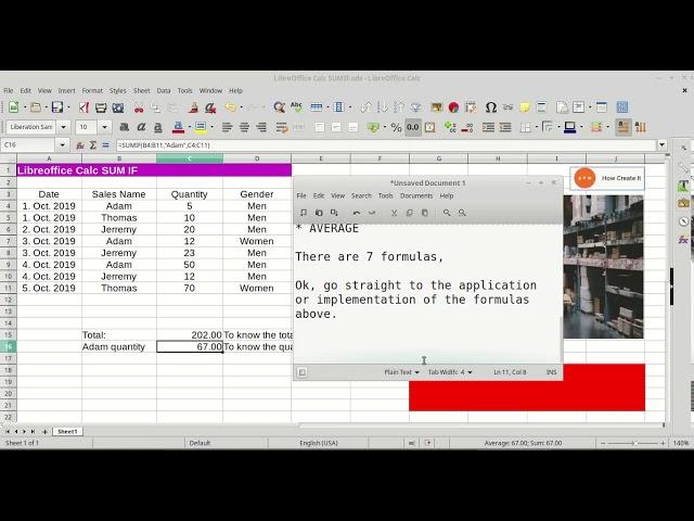 LibreOffice Training: How the Implementation of LibreOffice Calc SUMIF Function