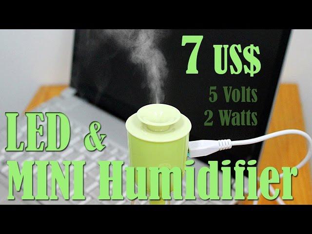 5Volt 2 watt Mini Humidifier with light, a short review (Detail with Power consumption test)