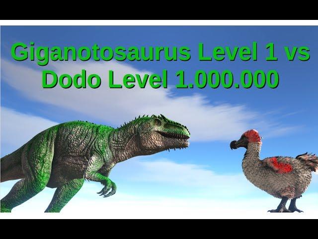 Giga (lvl 1) vs Dodo (lvl 1.000.000) || ARK: Survival Evolved || Cantex