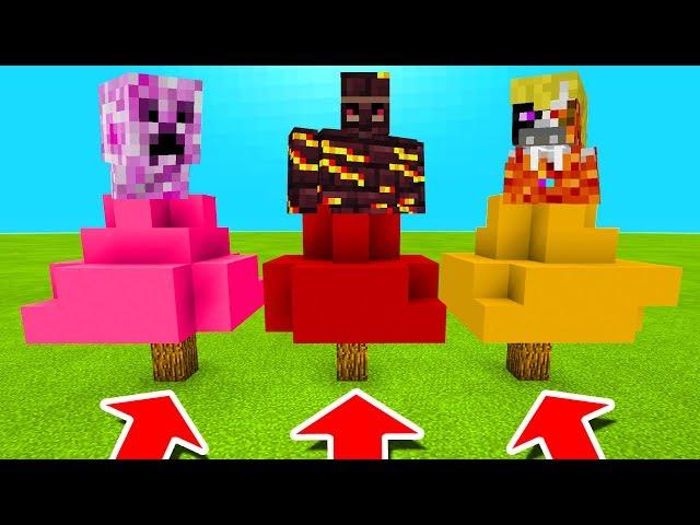 Minecraft PE : DO NOT CHOOSE THE WRONG TREE! (Friendly Creeper, Fire Golem & Elemental King)