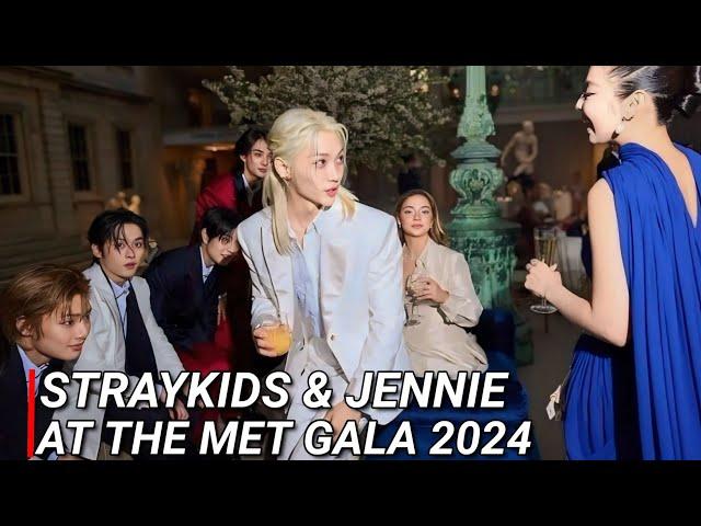 Straykids Reacts To Jennie At Met Gala, Jennie & straykids interactions At The Met Gala 2024