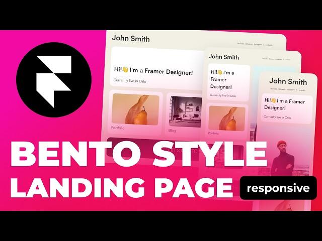 How to create responsive bento style landing page | Framer Tutorial