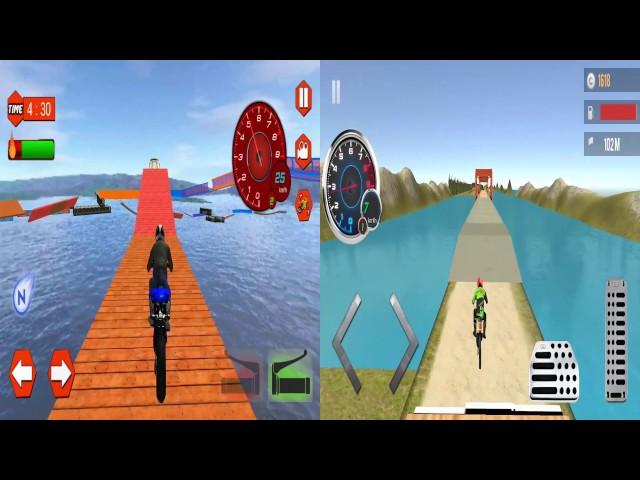 Extreme Bike Stunts Mania 3D vs Moto Hill Racing 3D | New GamePlay Android 2017