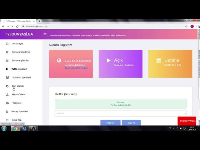 Bedava Ts3 Kurma (Bannerli + Sınırsız Ts3 + Admin Server Query Yetki + TR Lokosyon+Hazır Oda) #2020