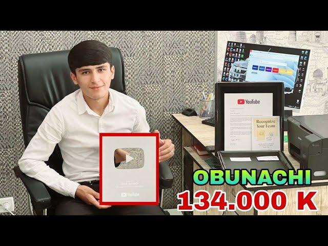 ISROIL SUYAROV 100.000K YouTube KUMUSH KNOPKA OLDIM | HAMMAGA KATTA RAHMAT !!!