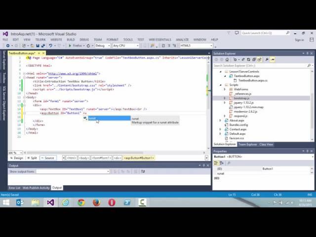 ASP.NET Textbox/Button Server Control : Learn ASP.NET with Bootstrap, Entity Framework, and C#