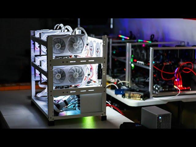 White Zotac 3060 Ti LHR Mining Rig HASHRATES & Overclocks in HiveOS