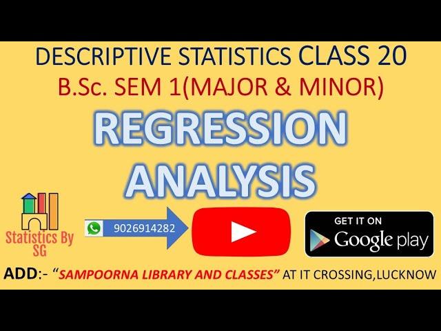 CLASS 20 REGRESSION ANALYSIS