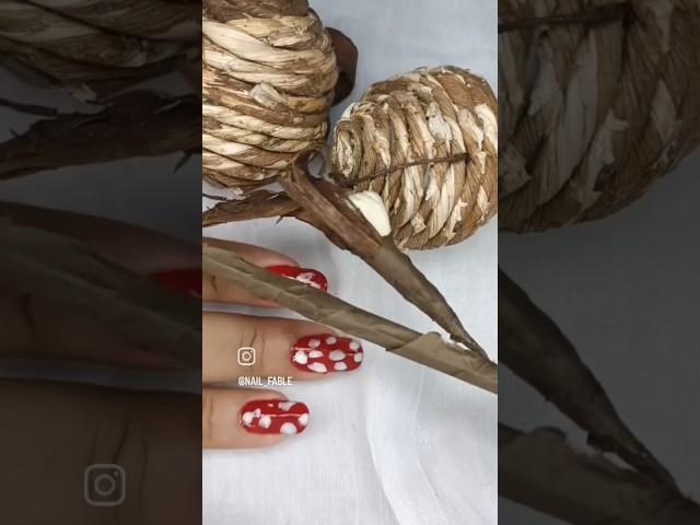 2 min fairy mushroom nail art. #nailartdesignsathomewithouttools #2min #mushroom #fairy #elves #nail