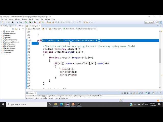 Java Programming - Sorting an Array of Objects in Java - Exercise - CSE1007