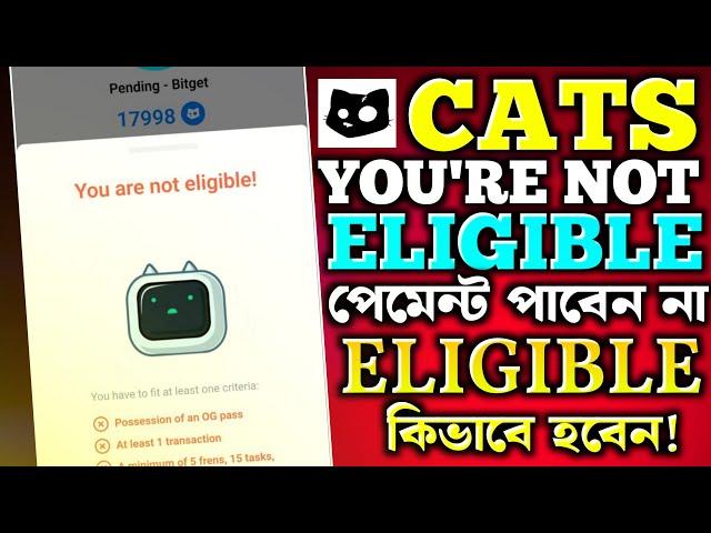 CATS You're Not Eligible | Cats Not Eligible Problem Solve | Cats Withdraw Eligible