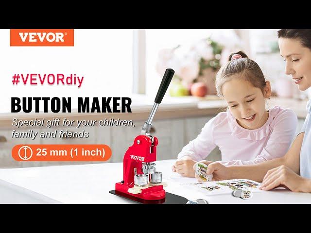 VEVOR Button Maker Machine - 1" 25 MM 500 Free Parts Press Kit