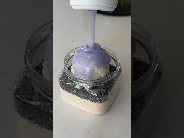 DIY lavender sugar scrub #asmr #asmrsounds #diy #bodyscrub #viral #thatgirl #aesthetic #sugarscrub