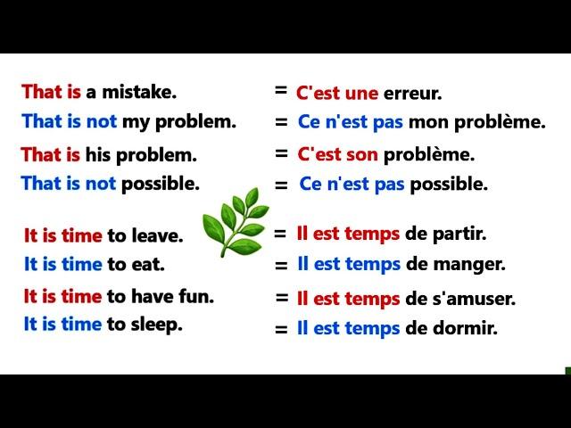 Simple sentences to learn English easily |easy sentences to learn french 