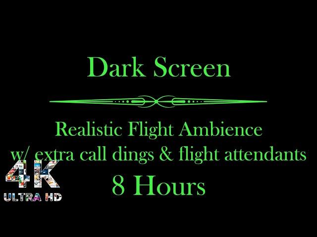 Black Screen Airplane White Noise Ambience | Flight Attendant, Extra Call Dings | Studying, Sleeping