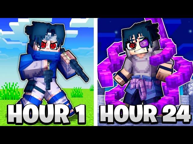 I Spent 24 Hours as an UCHIHA in Naruto Minecraft!