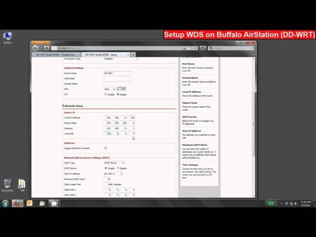 Setup WDS Bridging on Buffalo AirStation Wireless Routers (DD-WRT)