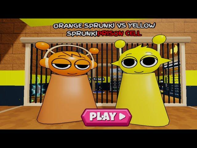 ORANGE SPRUNKI VS YELLOW SPRUNKI BARRY'S PRISON RUN! (OBBY) ROBLOX || Jumpscare  & Gameplay