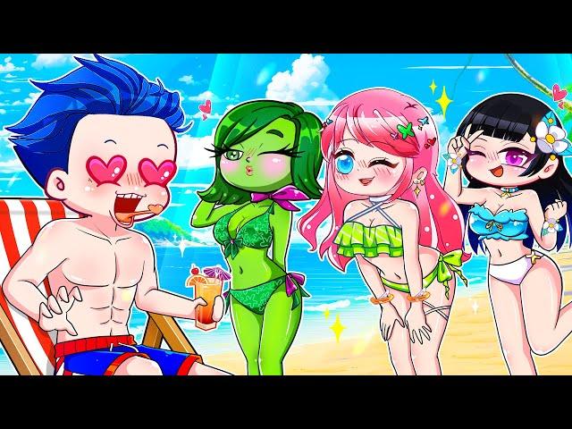 Anna x Lisa x Disgust - Who is the Most Beautiful on The Beach | Gacha Club | Ppg x Rrb Gacha Life