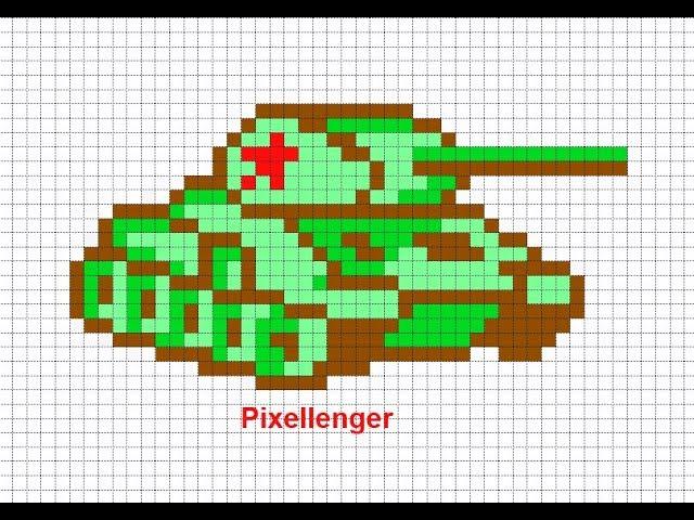 How to Draw Panzer by cells Pixel Art   #Panzer , #Pixelart, #howtodraw