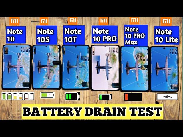 Redmi Note 10 Pro vs Note 10 vs Note 10S vs Note 10T vs Note 10 Lite |  Battery Drain Test |