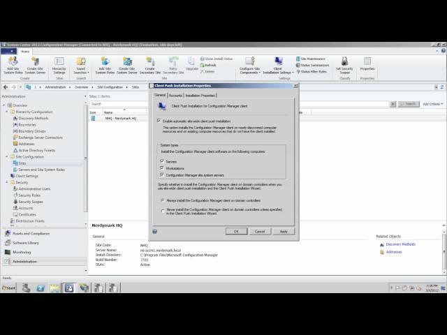 SCCM 2012 Enabling Client Push